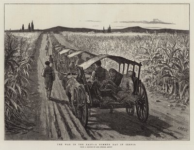 De oorlog in het Oosten, een zomerdag in Servië door Joseph Nash